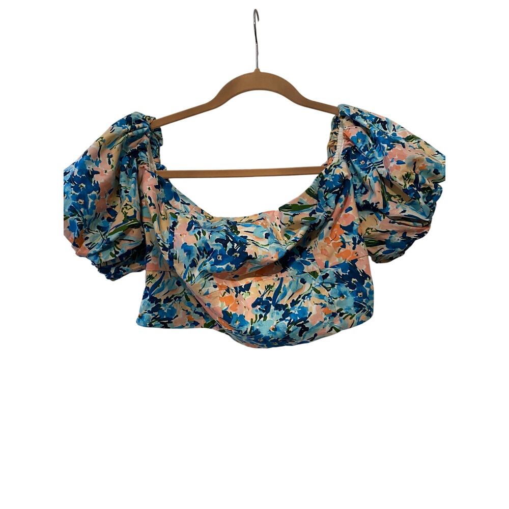 Abercrombie & Fitch | Floral Coquette Style Peasant Style Crop | Size Large